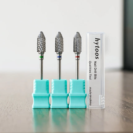 HYTOOS Bullet Carbide Nail Drill Bits Pro Barrel Cone Acrylic Gel Tips Removal Tool Electric Drills File Manicure Accessories