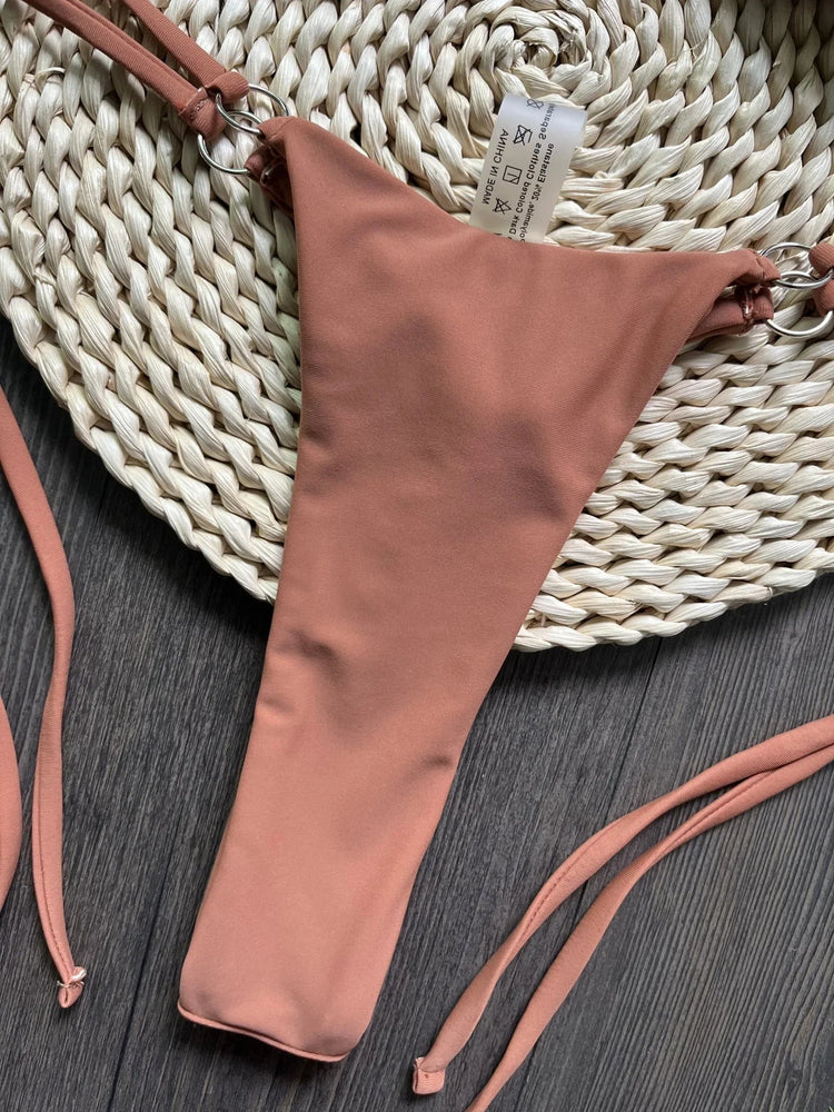 RUOTONGSEPT Sexy Halter Satin Bikini brasiliano Donna Costumi da bagno Costume da bagno femminile Bikini a due pezzi Bagnante Costume da bagno Swim PlatiNum