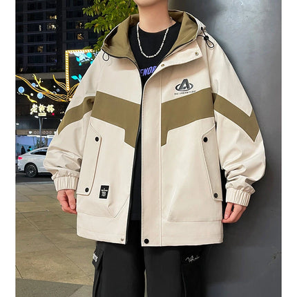 New Arrival Men's Hooded Jackets 2026 Spring Autumn Outdoor Loose Casual Coats Youth Streetwear Plus Size M-4XL Tops Clothing