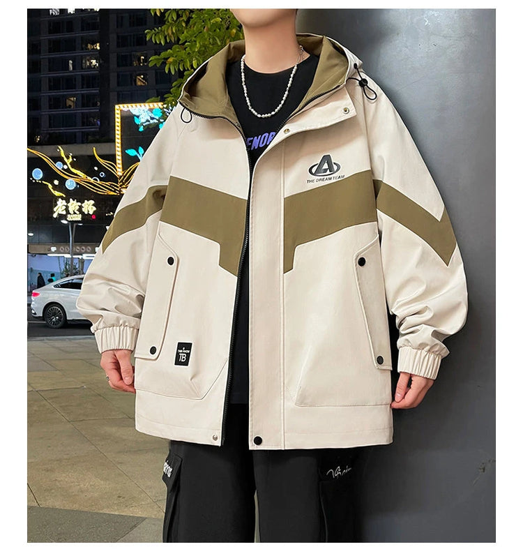 New Arrival Men's Hooded Jackets 2026 Spring Autumn Outdoor Loose Casual Coats Youth Streetwear Plus Size M-4XL Tops Clothing