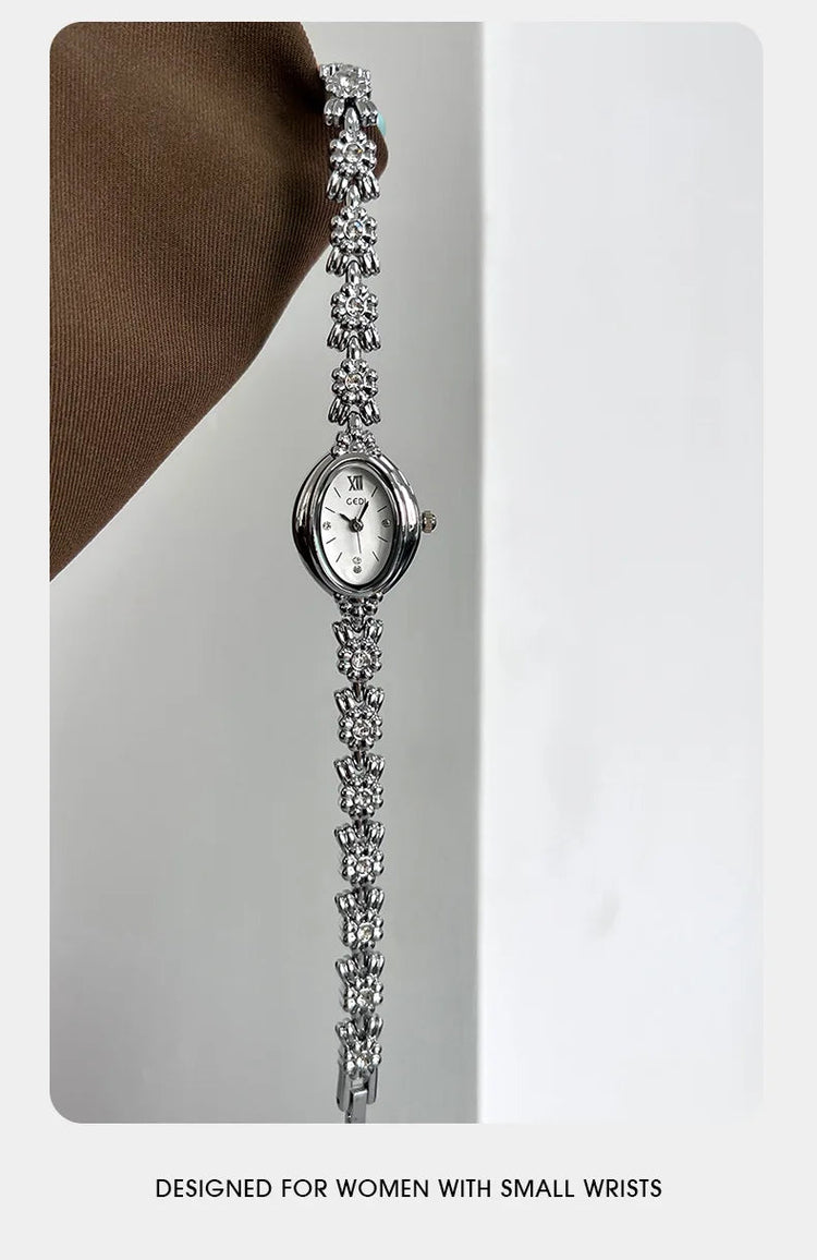 Orologio da donna Luce di lusso retrò tempestato di diamanti Bracciale di alta bellezza Orologi da donna squisiti alla moda platinumshop
