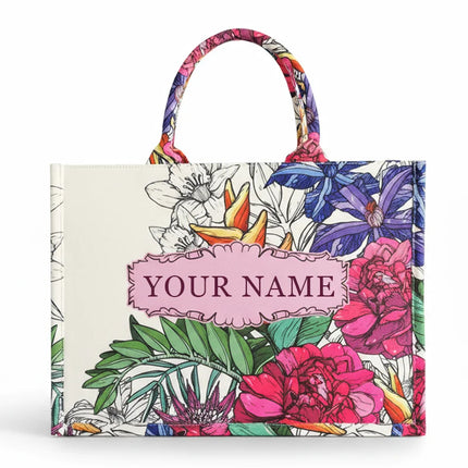 New 2026 Women's Personalized Tote Bag, Printed Canvas Handbag, Large Capacity Beach Bag