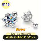 E115-white-screw / 0.5ct(5mm)x2pcs-box