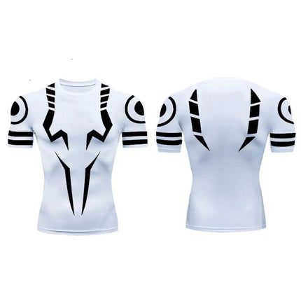 Anime Jujutsu Kaisen Set di compressione Tuta da fitness per uomo Camicia di compressione 3D ad asciugatura rapida + Pantaloncini da palestra Corsa Allenamento Abbigliamento sportivo platinumshop