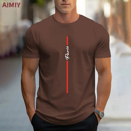 T-shirt da uomo casual sportiva oversize ampia più abbigliamento con stampa Milano comoda maglietta da shopping girocollo a maniche corte