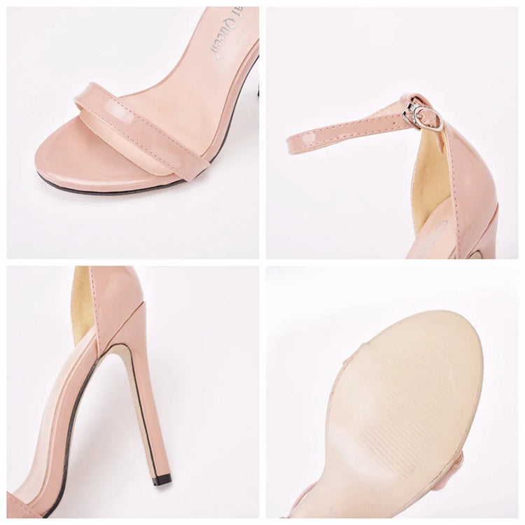 2026 spring Fashion Large Size 11cm Woman Sexy Dance Shoes Sandals Women Shoe Summer High Heels Stiletto Elegant Party Shoe PlatiNum