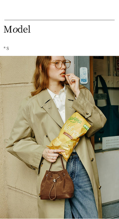 LA FESTIN Original New Women Bag Luxury Suede Bag Leather Handbag Winter Bags Fashion Shoulder Bag Bucket Bag Crossbody Bag