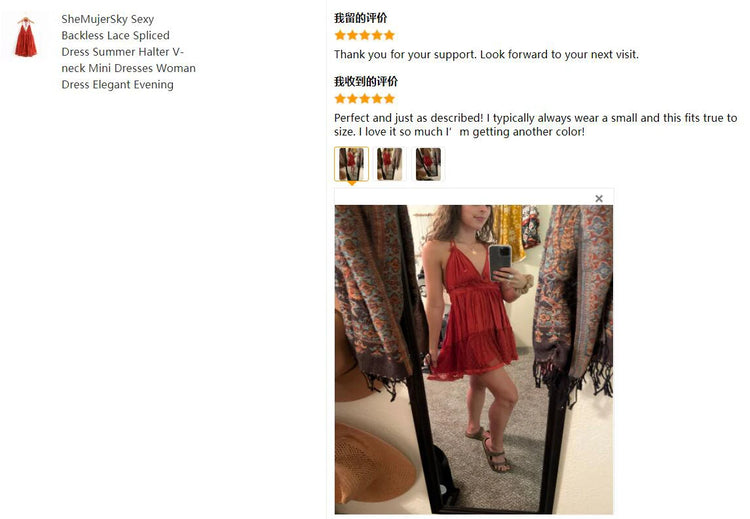 SheMujerSky Abito sexy con giunture in pizzo senza schienale Mini abiti estivi con scollo a V e scollo all'americana Abito da donna Elegante da sera