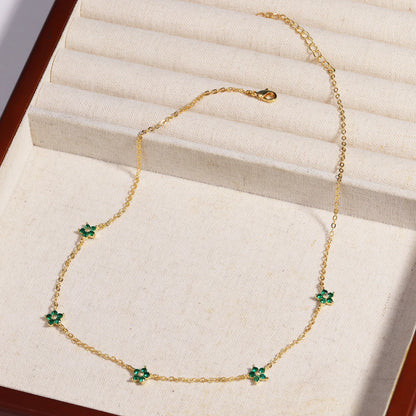 Moda colorata cubic zirconia 5 pezzi collana di fiori per le donne girocollo catena clavicola regali di gioielli da sposa