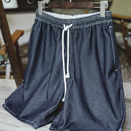 Maden Summer Casual Ice Jeans uomo pantaloncini di Jeans Cool Fit pantaloni larghi a gamba dritta pantaloni corti estivi da uomo