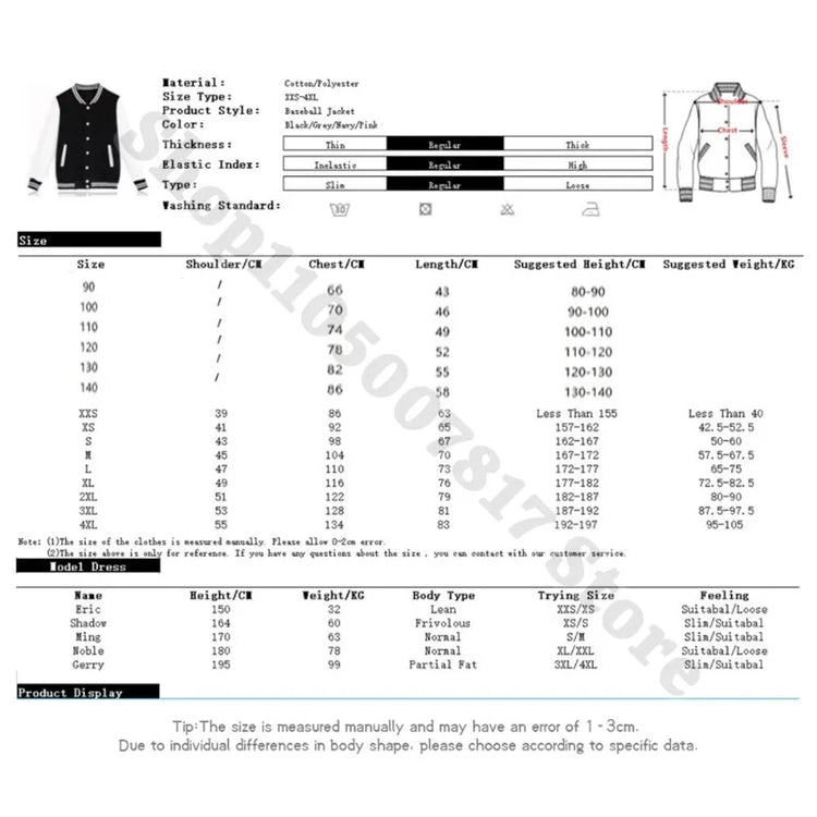 Autumn Fashion Varsity Jacket Anime One Piece Casual Baseball Jackets Adult Children Clothes Cute Sweatshirt Coat Xmas Gift 2026