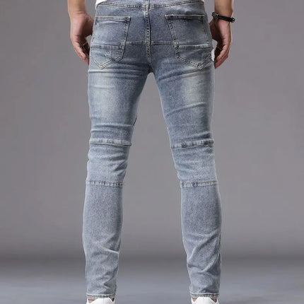 Men's Casual Jeans Vintage Straight Leg Elastic Slim Fit Autumn Winter Sweatpants Trousers Skinny Y2k Jeans Men's Cargo Pants