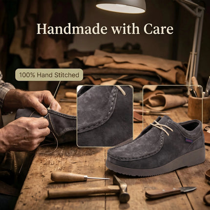 Scarpe Casual da Uomo in Vera Pelle, Mocassini Eleganti Cuciti a Mano, Sneakers Casual con Lacci