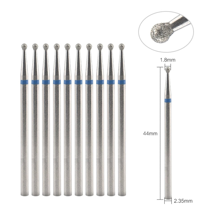10Pcs Diamond Milling Cutter For Manicure Electric Nail Drill Bits Accessory Pedicure Machine Nail File Gel Remover Tool