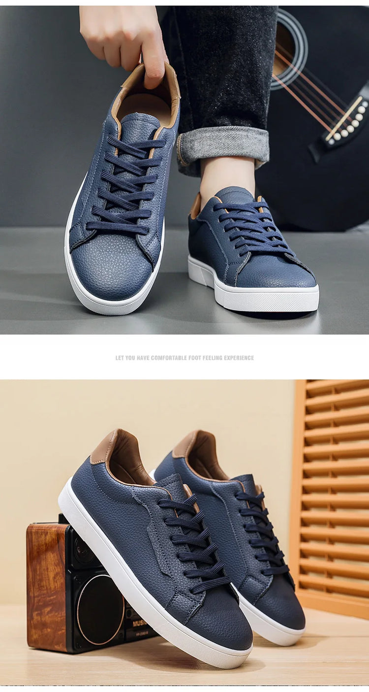 Leather Men's Sports Shoes - Casual Style, Breathable Men's Shoes, Anti-slip and Comfortable, Men's Casual Sneakers