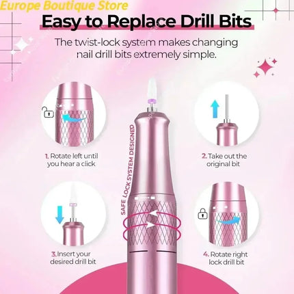 2026 Pro Specialist Electric Nail Refiner 40000RPM LCD Digital Nail Drill Machine Pack For Acrylic Gel Nails Salon Manicure Instrument