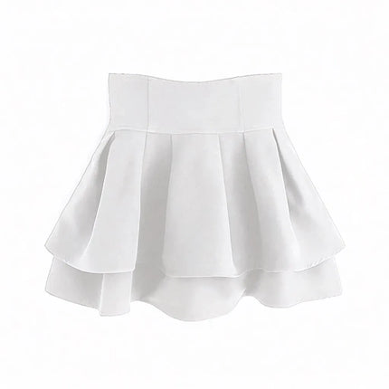 Lautaro Damen-Stufenminirock Frühling Sommer, Schwarz, Süß, Kawaii, Hohe Taille, Cutecore-Kleidung, Japanischer Modestil