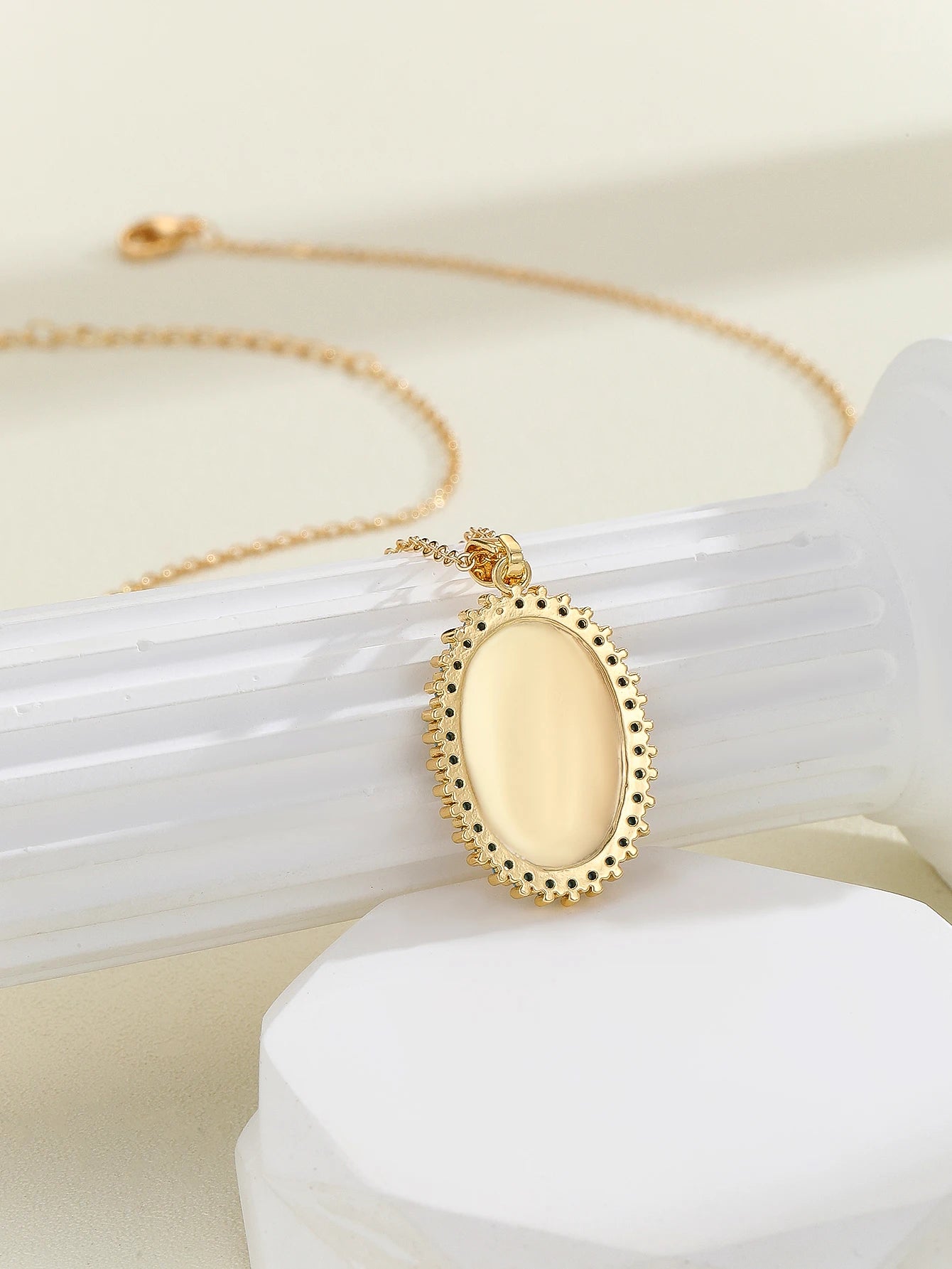 YYD Collana con ciondolo jesu in zirconi color rame alla moda per gioielli da donna, regalo, catena in acciaio inossidabile impermeabile