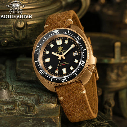 ADDIESDIVE Automatic Watch Men Luxury Bronze Watches Sapphire Super C3 Luminous 200m Waterproof Dive 8215 Mechanical Wristwatch