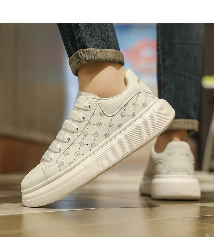Leather Men Shoes Sneakers Trend Casual Shoe Breathable Leisure Male Sneakers Non-slip Footwear Men Vulcanized Shoes2026