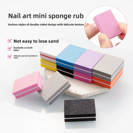 50pcs Lot Two-sided Mini Nail File Blocks Colorful Sponge Nail Buffer Block Nail Polishing Manicure Tools 100/180 Grit Wholesale 2026