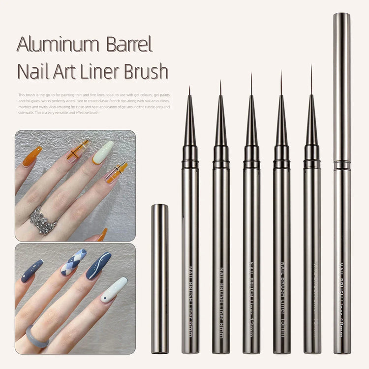 5PCS Nail Art Liner Brushes Hand Painted Brush Acrylic UV Gel Colours Paints Builder Drawing Pen DIY Manicure Design Accessories