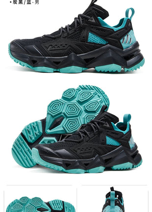 RAX Running Shoes Men&Women Outdoor Sport Shoes Breathable Lightweight Sneakers Air Mesh Upper Anti-slip Natural Rubber Outsole PlatiNum