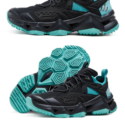 RAX Running Shoes Men&Women Outdoor Sport Shoes Breathable Lightweight Sneakers Air Mesh Upper Anti-slip Natural Rubber Outsole PlatiNum