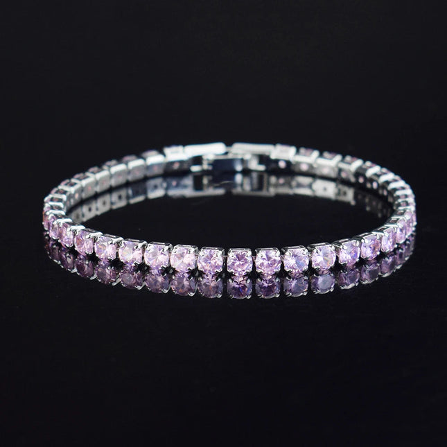 4mm Micro-inlaid Zircon Tennis Bracelet for Women 2025 New Men Bracelet Homme Jewelry Accessories Wholesale PlatiNum