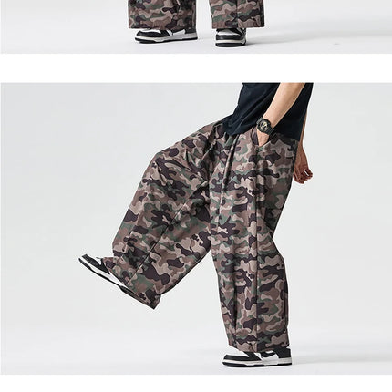 Pantaloni cargo mimetici uomo pantaloni Harem casual oversize da strada uomo pantaloni larghi Harajuku per sport all'aria aperta pantaloni a gamba larga da uomo streetwear
