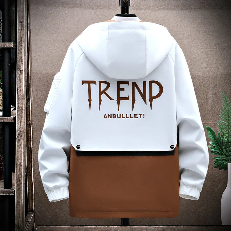 Windbreaker Regular Zipper Jacket 2023 Spring Men's Hooded Trend Printed Jacket Hip Hop Top Men's Low Price