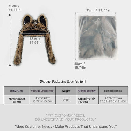 Dark Series Gothic Plush Hat Y2K Cross Metal Style Headwear Cosplay Cat Ear Hat Halloween Punk Rock Warm Cap for Women Men Child