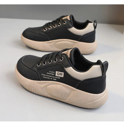 New Women's Shoes 2024 Spring Thick Sole Elevated Shoes Sports Shoes Women's Shoes Student Street Casual Board Shoes PlatiNum