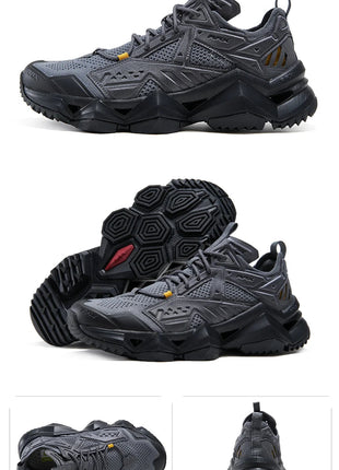 RAX Running Shoes Men&Women Outdoor Sport Shoes Breathable Lightweight Sneakers Air Mesh Upper Anti-slip Natural Rubber Outsole PlatiNum
