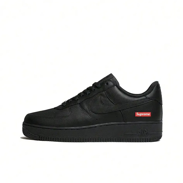 Nike * Air Force 1 Box Logo Fashion Low-Top Sneakers Unisex Black CU9225-001