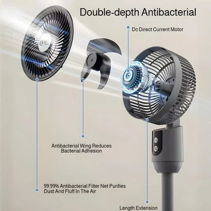 Ventilatore intelligente regolabile con 3 impostazioni di velocità Circolatore d'aria a basso rumore e ventilatore a torre Vento silenzioso e potente Ideale per il raffreddamento domestico