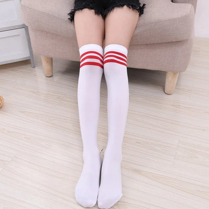 Thigh High Socks Sexy Striped Long Socks for Women Over the Knee Socks for Women Nylon Leg Warmers for Women