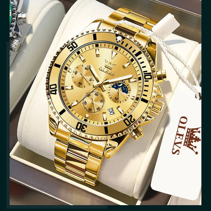OLEVS Men's Classic Watches with Date Waterproof Luminous Luxury Big Dial Men's Wrist Dress Stainless Steel Men Watch