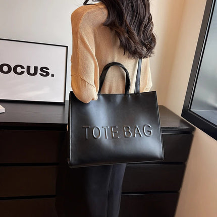 Designer Tote Bag For Women Large Capacity Handbag Portable Brand Briefcase Top Quality Pu Leather Female Shoulder Crossbody Bag PlatiNum