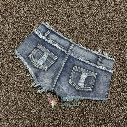 Sexy Charming Button Low Waist Denim Shorts Women Clothing Fashion Jeans Super Shorts NightClub DJ Pole Dance DS Party Hot Pants PlatiNum