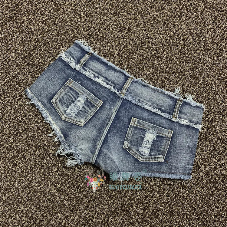 Sexy Charming Button Low Waist Denim Shorts Women Clothing Fashion Jeans Super Shorts NightClub DJ Pole Dance DS Party Hot Pants PlatiNum