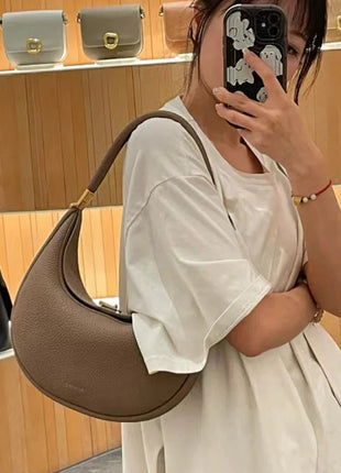 2025 Luxury Quality Half Moon Women's Shoulder Bag Crossbody Aesthetic Bags Women's Handbag Lock Catch Designer Underarm Bags PlatiNum