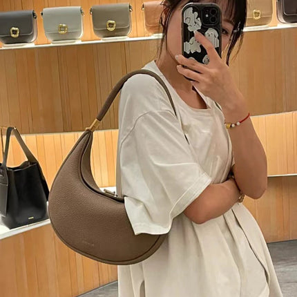 2025 Luxury Quality Half Moon Women's Shoulder Bag Crossbody Aesthetic Bags Women's Handbag Lock Catch Designer Underarm Bags PlatiNum