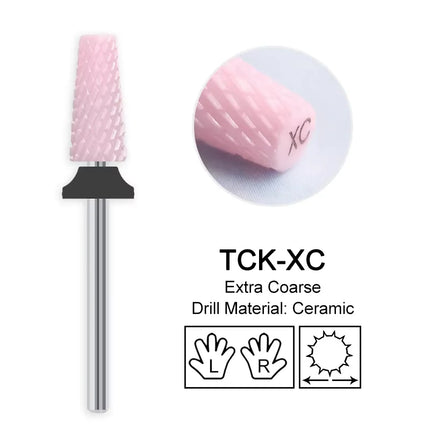 Pink Ceramic Carbide Nail Drill Bits Milling Cutter For Gel Polish Remover Electric Nail Machine Polishing Peeling File Home Salon Manicure Pedicure Accessories