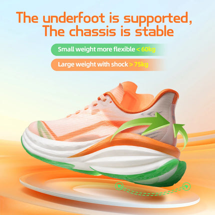 ONEMIX YUE SHUANG Scarpe da corsa estive da uomo Design leggero Asciugatura rapida Maratona Supporto per l'assorbimento degli urti Sneakers da uomo PlatiNum
