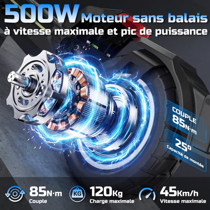 Monopattino Elettrico per Adulti TODIMART D5, E-Scooter Urbano, Batteria 48V 10.4Ah, Motore 499W, Velocità Massima 24.99km/h, Autonomia 30-45km, Pieghevole, Portatile, per Pendolari, Alte Prestazioni