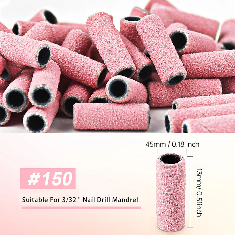 5000Pcs Mini Nail Drill Sanding Bands Include Mandrel-Pink-3mm