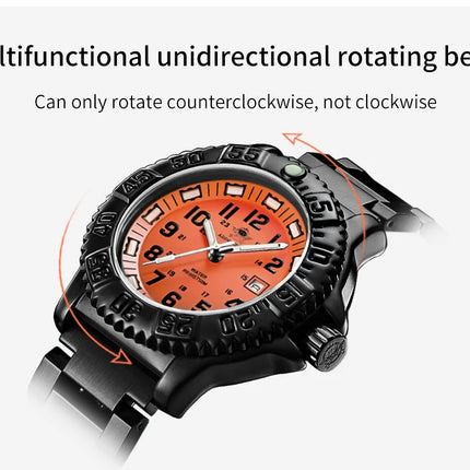 ADDIESDIVE 44mm Men's  Wrist Watch 50m Water Resistant Large Luminous Dial Date Display Stainless Steel Men's Quartz Watch