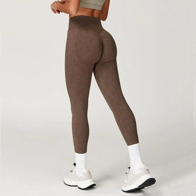 Yoga Pants Impact Leggings Women Seamless Sports Yoga Pant High Waist Ribbed Gym Clothes Fitness Workout Wear Scrunch Bum Tights PlatiNum