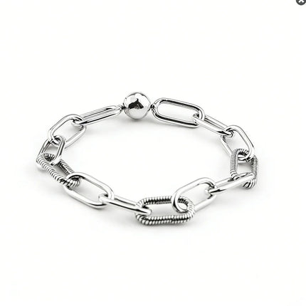 Bracciali Fai-da-Te in Argento Sterling 925 con Catena a Serpente e Cuore per Donne, Creazione di Gioielli Artigianali Eleganti PlatiNum